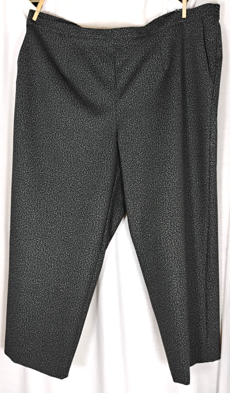 NWT Alfred Dunner Pants 3X Pull On Elastic Waist Polka Dot Straight Minimalist
